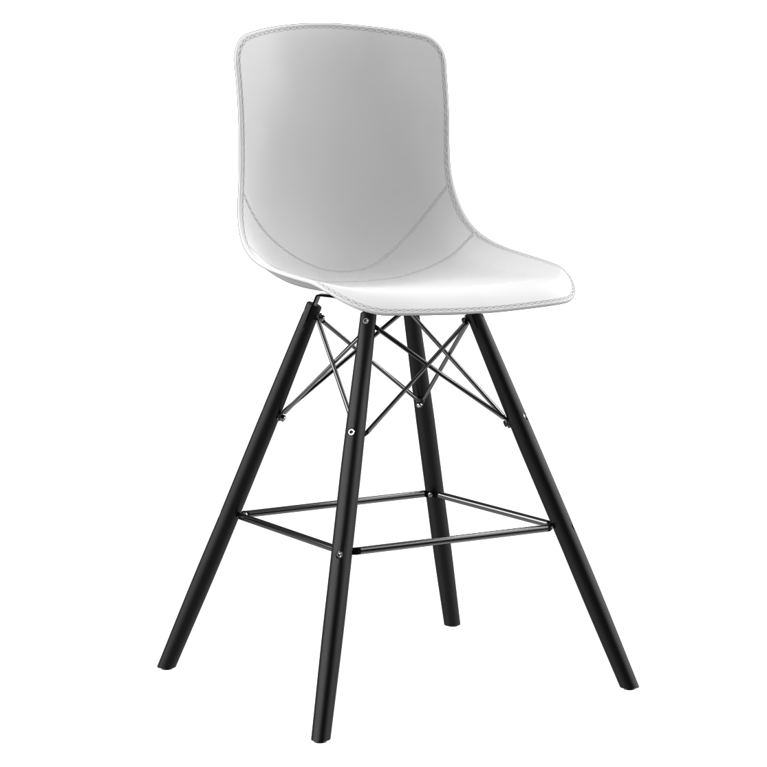 MAYA barstool 75cm black wooden legs 