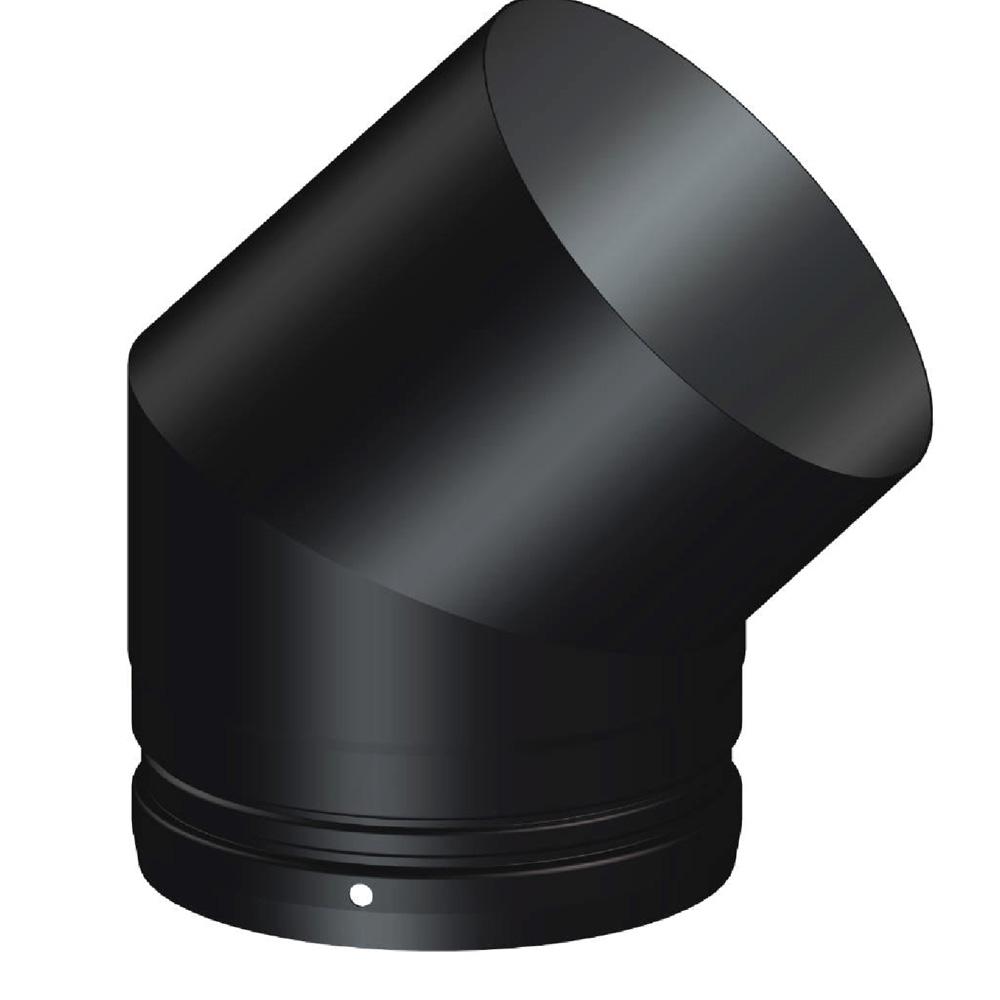 Plus Light Black Enamelled Elbow 45° 