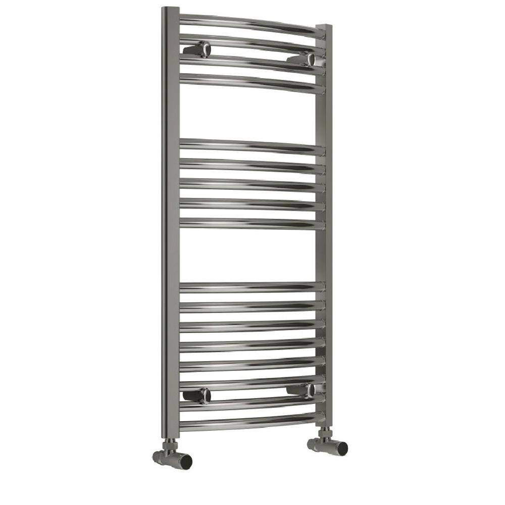 Curved Chrome & White Towel Warmer