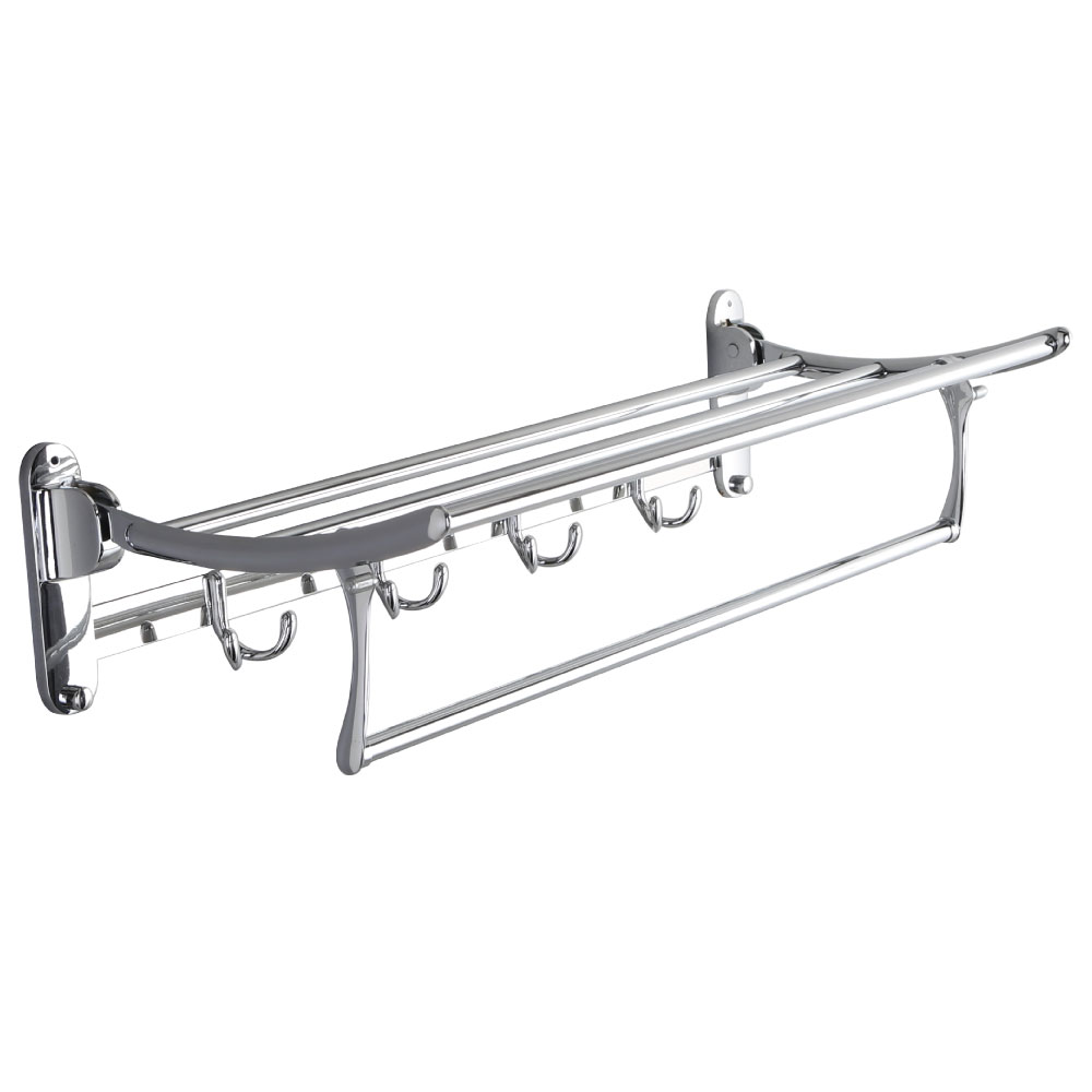 Towel Rack With Hooks & Bar