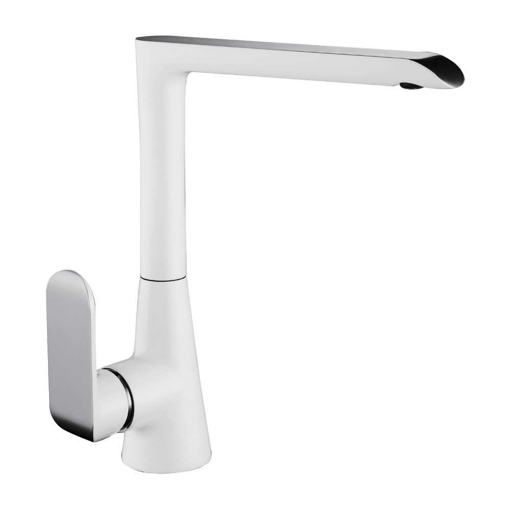Basin Faucet White With Chrome 