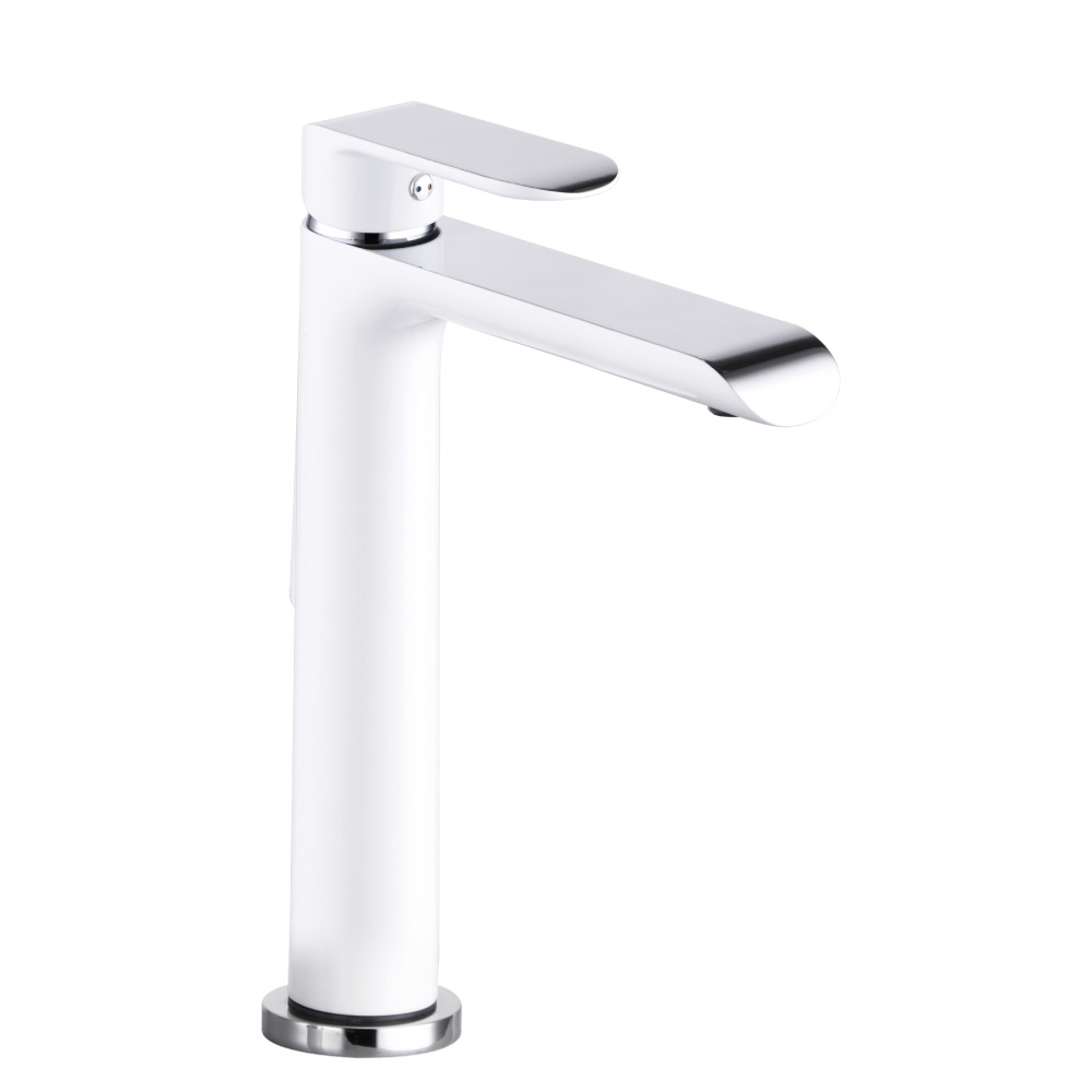 Vessel Faucet White With Chrome 