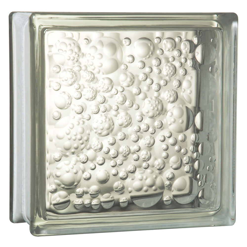 Clear Bubbles Glass Block