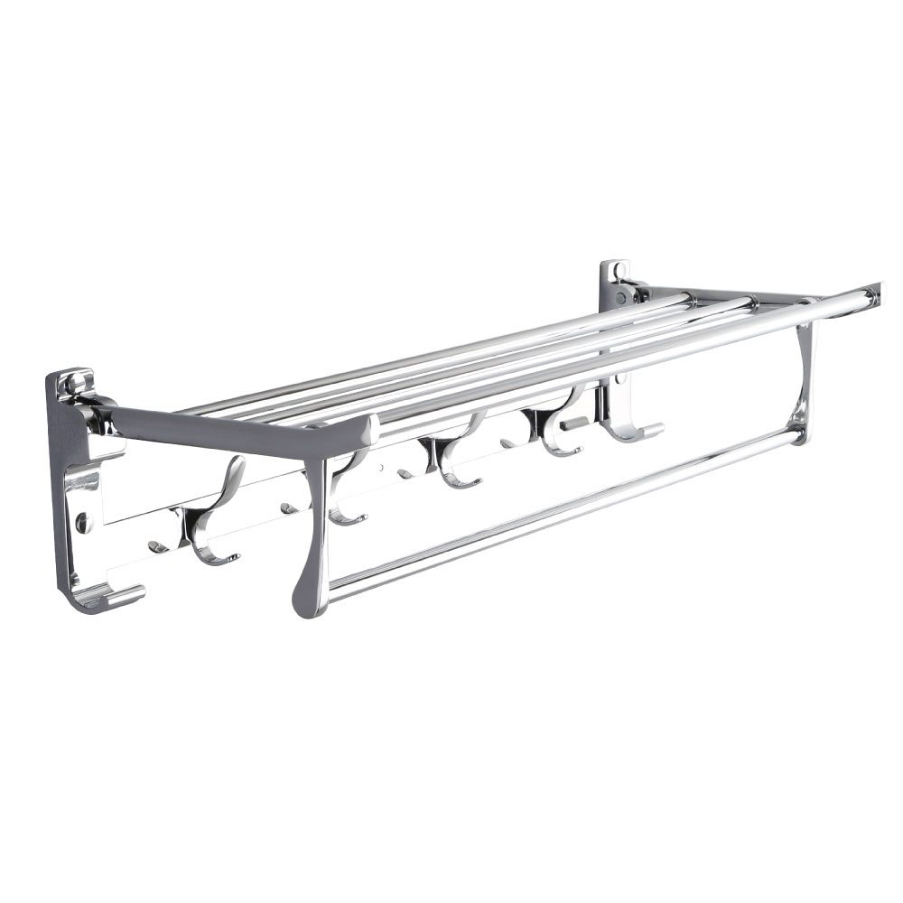 Towel Rack With Hooks & Bar